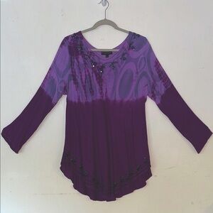 GREATER GOOD Purple Women's Top with Embroidered Details